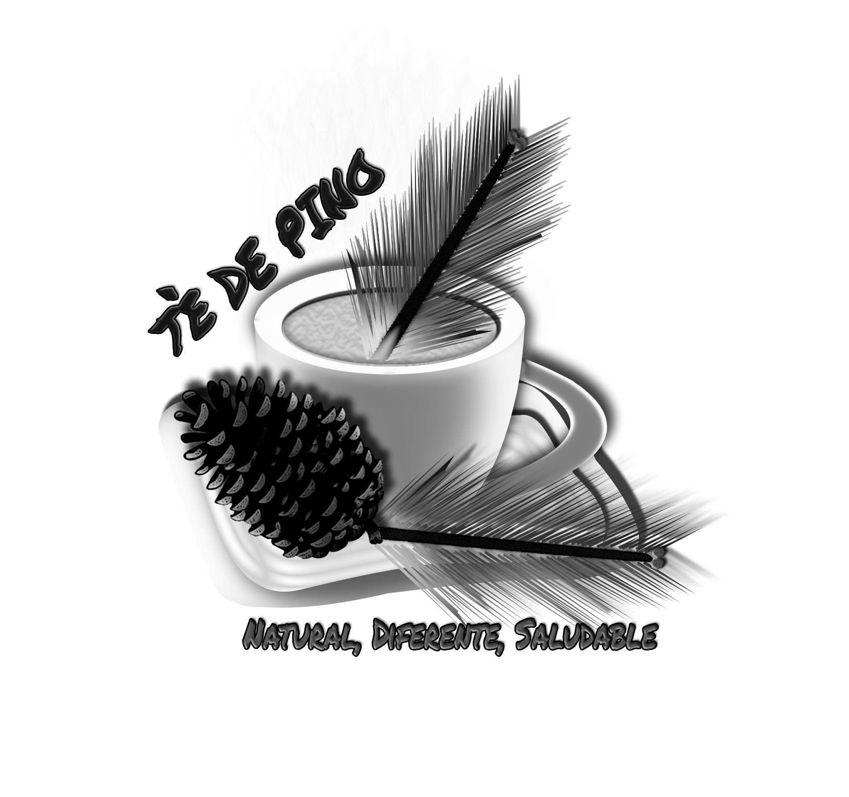 Imagen del Producto Té de Pino en blanco y negro
